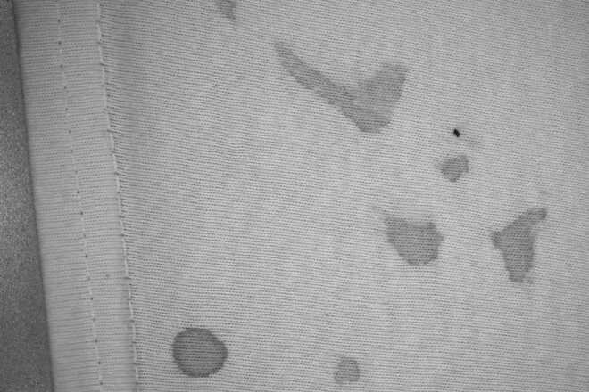Textile with blood prints visualized at 850 nm. image